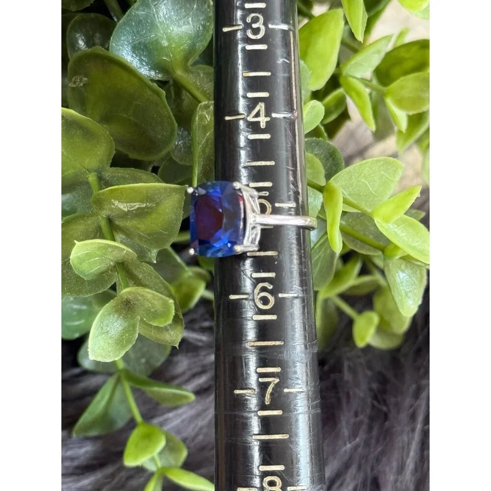 ️925 Sterling Silver Navy Blue Color Stone‎ Ring